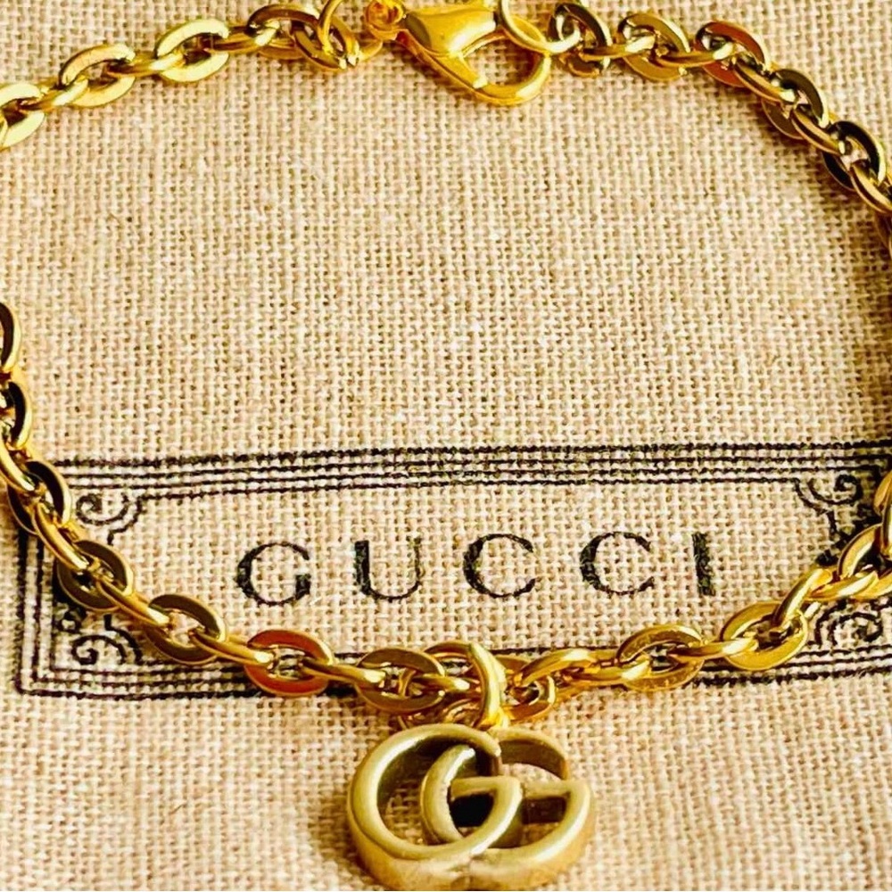 Gucci Gold Logo Charm Bracelet